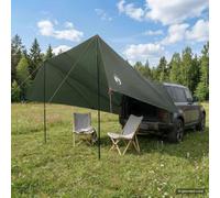 Tonture Auvent de véhicule avec Toit Gris et Orange x x en Polyester et Acier, abri Camping léger avec Montage Rapide, moustiquaire intégrée, idéal pour randonnée