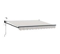 Tonture Auvent électrique extensible gris clair blanc avec capteur météo LED, cadre en aluminium, bras articulé, imperméable, résistant aux UV, pour jardin, balcon, terrasse, protection solaire