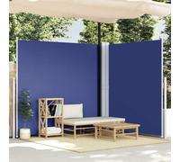 Tonture Auvent latéral rétractable Bleu 220x600 cm en Polyester résistant UV avec revêtement PU, écran d'intimité réglable pour Jardin terrasse Balcon, Protection Solaire et Contre Vent