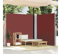 Tonture Auvent latéral rétractable Marron 200x600 cm en Polyester résistant UV avec Toile, écran d'intimité Ajustable, Montage avec poteaux pour Jardin terrasse Balcon extérieur