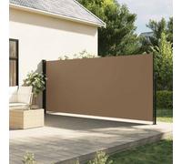 Tonture Auvent latéral rétractable Taupe 160 x 600 cm en Polyester avec Cadre Acier Aluminium, Protection Soleil Pluie UV pour terrasse Balcon Jardin Patio extérieur