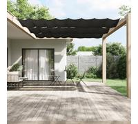 Tonture Auvent Vertical Anthracite en Tissu Oxford 140x420 cm, écran de Balcon résistant à l'eau et UV, Protection Soleil Pluie pour terrasse Jardin extérieur