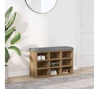 Tonture Banc à chaussures, en chêne artisanal, 82 x 32 x 50 cm, matériau en bois avec espace de rangement et coussin d'assise confortable, banc de rangement polyvalent pour couloir et chambre à
