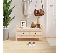 Tonture Banc de couloir 80 x 40 x 43 cm en bois de pin massif, avec 2 tiroirs, beaucoup d'espace de rangement, idéal pour l'entrée et la chambre à coucher
