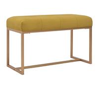 Tonture Banc en velours jaune moutarde 80 cm - Banc rembourré avec pieds en fer solides - Élégant banc de couloir pour chambre à coucher, salon ou salon - Repose-pieds confortable