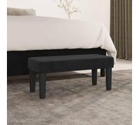 Tonture Banc en velours noir - 70 x 30 x 30 cm - Rembourré avec mousse - Banc multifonction pour salon, chambre à coucher, couloir - Siège rembourré avec espace de rangement et étagère