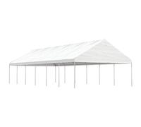 Tonture Belvédère avec Toit Blanc en polyéthylène 13,38x5,88x3,75 m Structure Acier galvanisé auvent pergola abri Jardin terrasse Protection Soleil Pluie ombrage ventilé