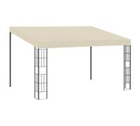 Tonture Belvédère Mural 3x4 m crème en Tissu Polyester avec Cadre Acier Durable, auvent PA pour terrasse Jardin Balcon, Protection Soleil Pluie et Vent, abri extérieur Pratique et Stable