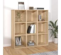 Tonture Bibliothèque chêne Sonoma 98x29x97,5 cm en Bois d'ingénierie avec 9 Compartiments pour Rangement de Livres, Magazines, DVD, décorations, idéale pour Salon, Bureau ou Chambre