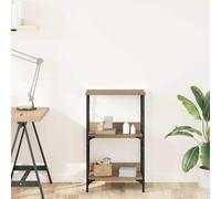 Tonture Bibliothèque en Bois d'ingénierie chêne Artisanal 50x33x82 cm avec 2 Compartiments spacieux pour Rangement Livres, Magazines, DVD, décorations, idéale pour Salon, Bureau ou Chambre