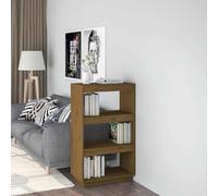 Tonture Bibliothèque en Bois Marron Miel 60x35x103 cm avec Rangement Pratique et cloison de séparation pour Salon Bureau Chambre Enfant Couloir