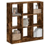 Tonture Bibliothèque en chêne fumé 102 x 32 x 108 cm, étagère cube en bois avec 9 compartiments, étagère polyvalente pour livres, décoration et bureau, étagère facile d'entretien