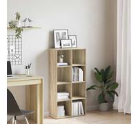 Tonture Bibliothèque en chêne Sonoma 66 x 30 x 130 cm, polyvalente, avec 8 compartiments, buffet robuste en bois pour salon, bureau et rangement des médias