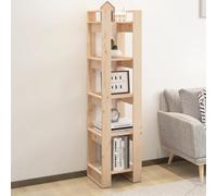 Tonture Bibliothèque séparateur de pièce, en pin massif, étagère ouverte avec 4 compartiments, étagère polyvalente pour livres, DVD et décoration, 41 x 35 x 160 cm