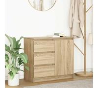 Tonture Buffet avec tiroir en chêne Sonoma 71x35x65 cm Bois d'ingénierie Meuble de Rangement pour Salon Salle à Manger Bureau avec Portes et étagère