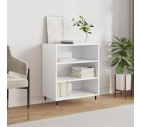Tonture Buffet Blanc 57x35x70 cm en Bois d’ingénierie avec Pieds en Fer, Meuble de Rangement Multifonction pour Salon Salle à Manger entrée ou Chambre, idéal pour Organiser Vaisselle