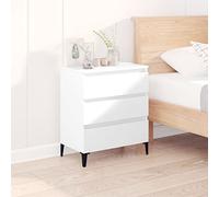 Tonture Buffet blanc 60 x 35 x 70 cm en bois avec 3 tiroirs, pour salon, couloir et cuisine, offre un espace de rangement pratique et une surface de rangement