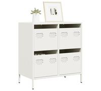 Tonture Buffet Blanc 68x39x73,5 cm en Acier laminé à Froid avec 4 tiroirs, Meuble de Rangement Multifonctionnel pour Salon, Salle à Manger, Chambre ou entrée, Design Stable et Facile à Entretenir