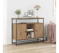 Tonture Buffet en Bois d'ingénierie Chêne Artisanal 100 x 35 x 80 cm Meuble de Rangement Moderne pour Salle à Manger Salon et séjour