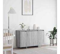 Tonture Buffet gris Sonoma 118 cm, en bois dérivé du bois, design moderne, 4 portes, 3 étagères, pour salon, salle à manger, couloir, espace de rangement polyvalent, 120 x 41 x 75 cm