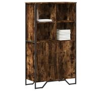 Tonture Buffet haut en chêne fumé 79,5 x 35,5 x 137,5 cm, en bois dérivé du bois, armoire multi-usages, avec portes, espace de rangement pour salon, couloir, cuisine, durable