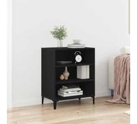 Tonture Buffet moderne, aspect chêne noir, 57 x 35 x 70 cm, en matériau dérivé du bois, avec espace de rangement, pour salon, salle à manger, couloir, meuble polyvalent