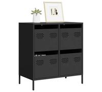 Tonture Buffet Noir en Acier laminé à Froid 68x39x73,5 cm avec 4 tiroirs Robuste Meuble de Rangement Multifonctionnel pour Salon, Salle à Manger, Chambre ou entrée