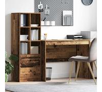 Tonture Bureau avec tiroir en Bois Ancien, Table secrétaire avec étagère et Plateau spacieux, Console de Rangement pour Poste Informatique, pupitre Pratique pour télétravail et étude à Domicile