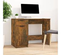 Tonture Bureau chêne fumé en Bois d'ingénierie 100x50x75 cm avec tiroir Rangement Console pour télétravail étude Informatique Chambre Salon Ergonomique