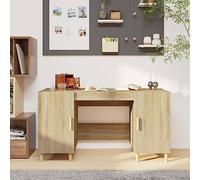 Tonture Bureau en chêne Sonoma 140 x 50 x 75 cm Matériau bois robuste pour bureau, bureau, chambre à coucher, bureau à domicile