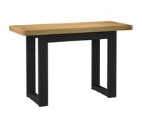 Tonture Bureau NOAIN Bois de pin Massif 120 x 50 x 75 cm Pieds en Forme de U Noir Table de Travail pour télétravail et étude à Domicile Polyvalent