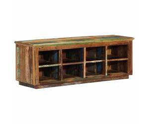 Tonture Cabinet à Chaussures en Bois recyclé Marron 110 x 35 x 40 cm avec 7 étagères Robustes, Meuble de Rangement modulable pour entrée, Chambre, Placard, Organisateur Vertical