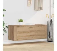 Tonture Cabinet à Chaussures Mural en Bois d'ingénierie chêne Artisanal 100 x 35 x 38 cm avec étagère, Porte Barres, Meuble Range Chaussures modulable pour entrée Chambre Gain Place Vertical