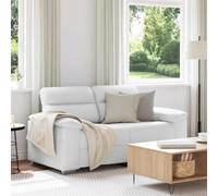 Tonture Canapé 2 places blanc de 120 cm de large, en cuir synthétique, construction en bois et métal robuste, pour salon, bureau et chambre d'amis, rembourrage confortable