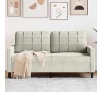 Tonture Canapé 2 places, crème, 140 cm, structure en métal, rembourrage épais, confortable, pour chambre à coucher et salon, adulte