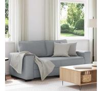 Tonture Canapé 2 places en tissu gris clair, 180 cm, avec accoudoirs larges, structure robuste en bois et métal, rembourrage confortable pour salon, chambre à coucher