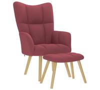 Tonture Chaise de Relaxation Rouge Bordeaux en Tissu Polyester avec Repose-Pieds Pouf Confortable Fauteuil scandinave Ergonomique pour Salon Bureau Chambre détente