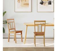 Tonture Chaise de Salle à Manger 2 pcs Bois Caoutchouc Massif Naturel avec Coussin rembourré, Design Vintage Stable et Confortable pour Cuisine, Bureau, Repas, Finition laquée élégante