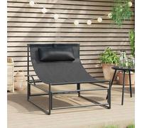 Tonture Chaise longue de jardin anthracite 87 x 74 x 73 cm, cadre en acier, tissu textilène, design ergonomique pour terrasse, balcon, piscine, imperméable
