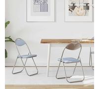 Tonture Chaise Pliante 2 pcs Gris Simili Cuir 48 x 43,5 x 81 cm Chaise Cuisine Salle Manger Moderne Confortable avec Dossier rembourré et poignée intégrée pour