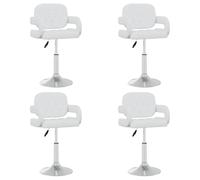 Tonture Chaises pivotantes à Manger Lot de 4 en Similicuir Blanc avec Cadre Acier chromé réglable Hauteur Pivot 360 degrés Design Moderne pour Cuisine Salle à Manger Confortable et Stable