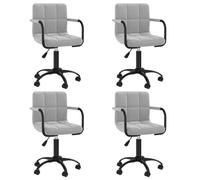 Tonture Chaises pivotantes Salle à Manger Lot de 4 Gris Clair Velours avec Assise rembourrée Dossier Ergonomique piètement Acier Pivot 360 degrés réglable Hauteur pour Cuisine Salon Repas Moderne