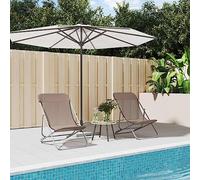 Tonture Chaises Plage Pliantes Lot de 2 en Acier Enduit Poudre textilène Marron réglables 3 Positions pour Jardin terrasse Piscine extérieur Camping Confort détente Bronzer