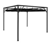 Tonture Chapiteau de Jardin 3x3 m Anthracite avec auvent rétractable, Toile Polyester, Structure Acier Enduit de Poudre, Protection Soleil Pluie