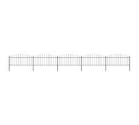 Tonture Clôture de jardin en acier avec pointe de lance - Longueur : 8,5 m - Hauteur : 75 cm - 5 éléments de clôture, 6 poteaux - Noir - Résistant aux intempéries et opaque - Pour terrasse, extérieur