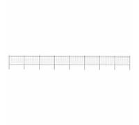 Tonture Clôture de jardin en acier revêtu par pulvérisation, 13,6 m de long, 8 éléments de clôture avec 9 poteaux, stable et moderne, avec brise-vue pour jardin, terrasse et terrain