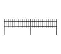 Tonture Clôture de jardin en acier revêtu par pulvérisation - 340 x 110 cm - 2 éléments de clôture avec 3 poteaux - Rectangulaire - Moderne - Délimitation stable - Pour jardin, terrain, terrasse