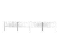Tonture Clôture de jardin en acier revêtu par pulvérisation - 6,8 m de long - 4 éléments de clôture et 5 poteaux - Design moderne - Résistant aux intempéries et robuste - Pour terrain et terrasse
