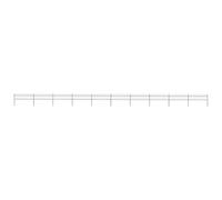Tonture Clôture de jardin en acier revêtu par pulvérisation avec 10 éléments de clôture et 11 poteaux, 17 m de long, rectangulaire, moderne, stable, avec pointes de lance pour une protection visuelle