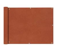Tonture Écran de Balcon en Tissu Oxford 90x400 cm Ocre Marron avec œillets Aluminium et Corde pour Protection Soleil Pluie UV sur terrasse Jardin extérieur